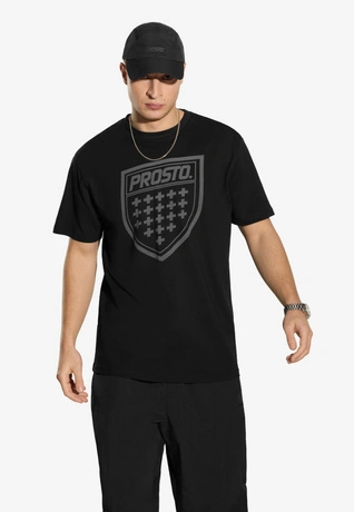 Koszulka męska t-shirt Prosto Shield czarna