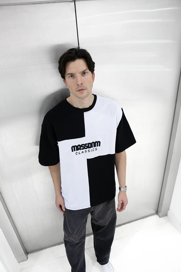 Koszulka męska t-shirt Mass Dnm Tony czarno/biała