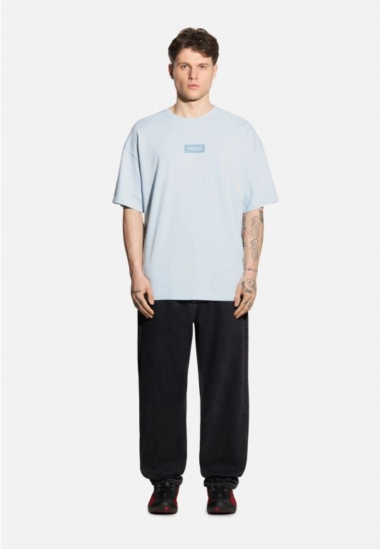 Koszulka męska t-shirt oversize Prosto Box 2.0 jasno niebieska