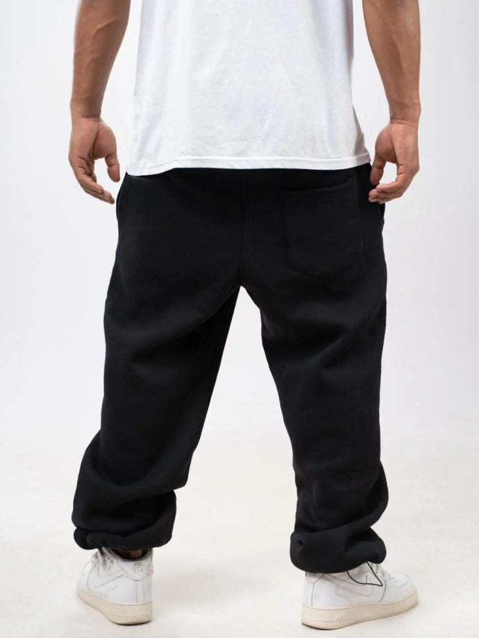 Spodnie dresowe męskie Baggy Jigga Wear Logo Drawcord czarne