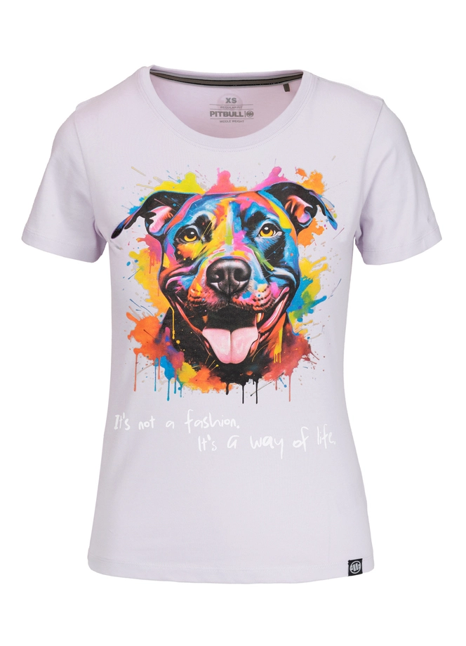 Koszulka t-shirt damska Pit Bull Pitbull Watercolor lila fioletowa