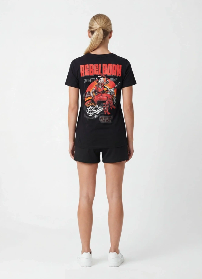 Koszulka t-shirt damska Pit Bull Rebel Born czarna