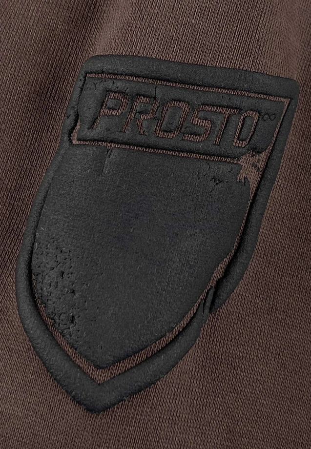 Spodnie dresowe męskie oversize Prosto Splash Shield brązowe