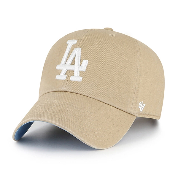 Czapka z daszkiem 47 Brand Los Angeles Dodgers Khaki Ballpark Clean Up beżowa