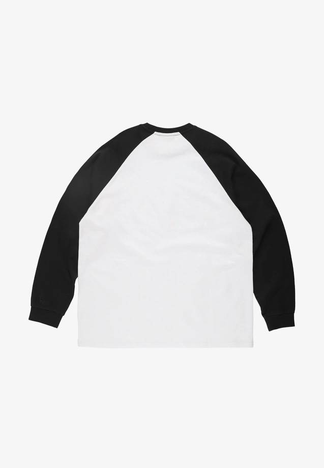 Koszulka longsleeve męski oversize Prosto Harvard biała/granatowa