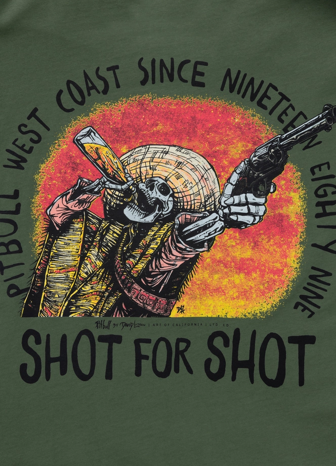 Koszulka męska T-Shirt Pit Bull Pitbull Shot For Shot zielona