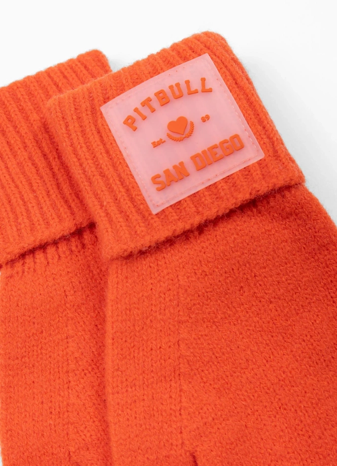 Rękawiczki damskie Pitbull Love PB fluo pomarańczowe