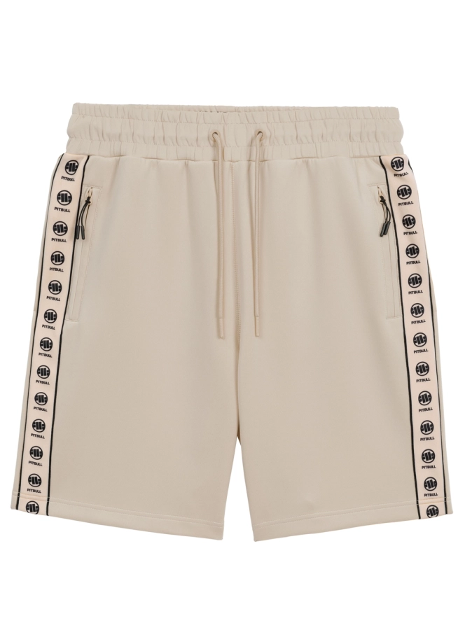 Komplet dresowy krótki Pitbull Pit Bull Powers off-white kremowa