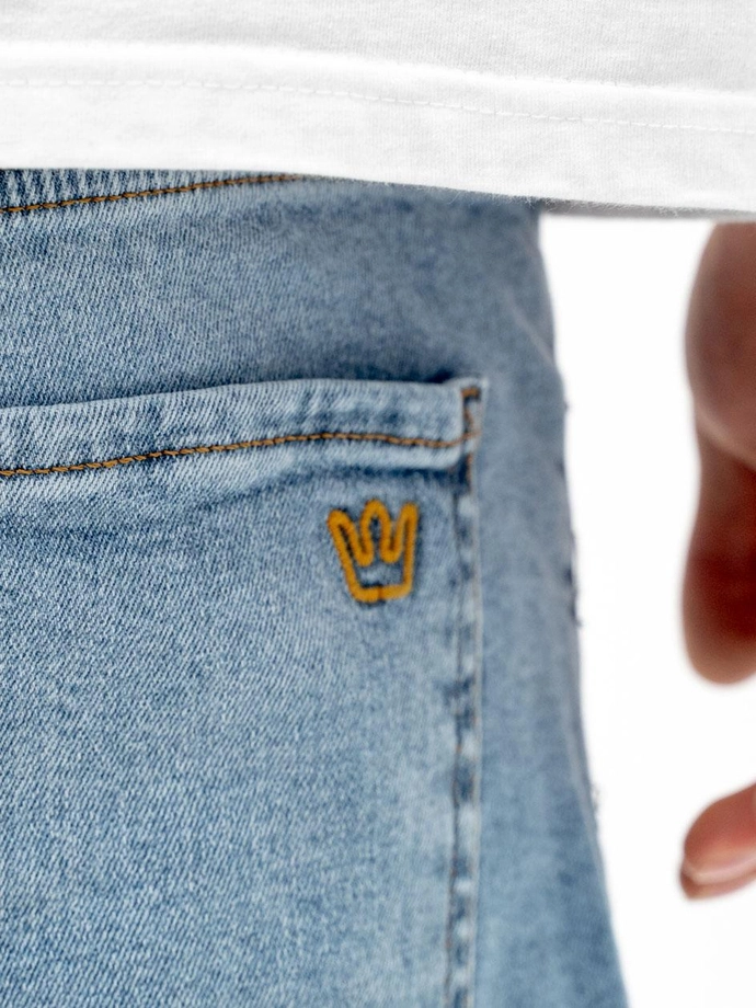 Spodenki szorty męskie jeans Jigga Wear Small Outline Crown jasne niebieskie