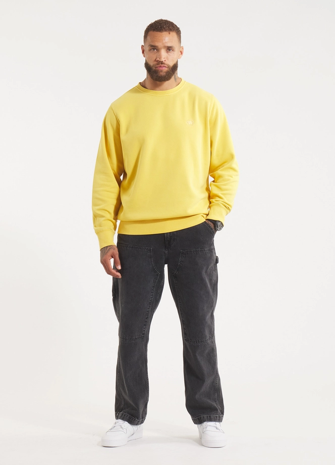 Bluza męska bez kaptura Pitbull Pit Bull Lancaster 2 Washed żółta