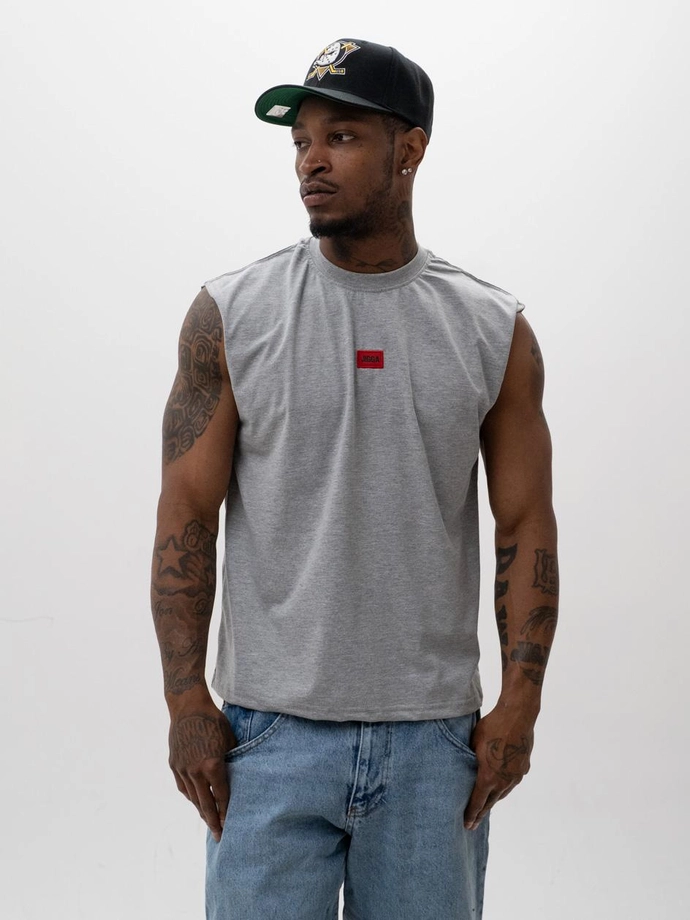 Koszulka męska tank top Jigga Wear Badge szara
