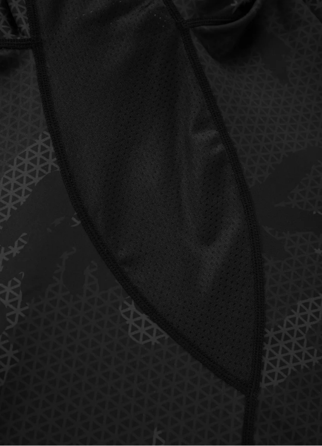 Koszulka męska rashguard Pit Bull Shortsleeve Net Camo II 24 czarna