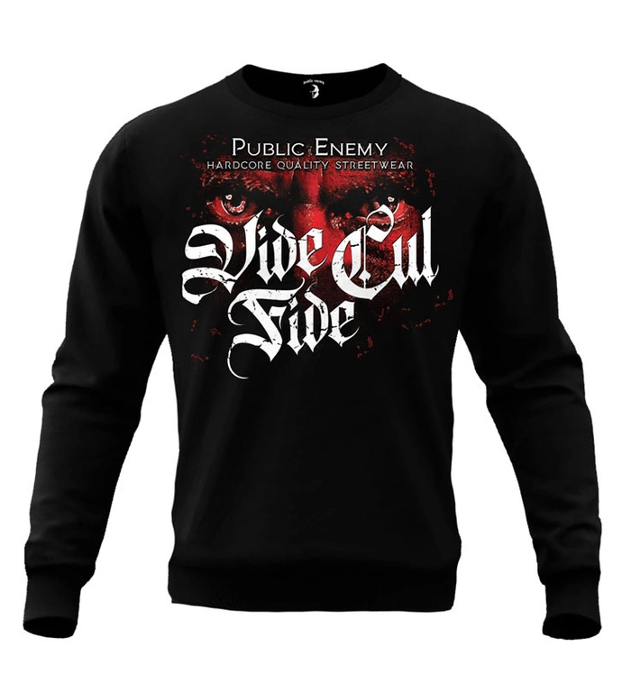Bluza męska bez kaptura Public Enemy Vide Cul Fide crewneck czarna