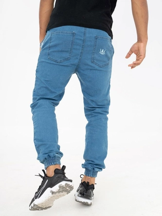 Spodnie męskie Jogger Jeans Jigga Wear Crown Sky Blue jasno niebieskie
