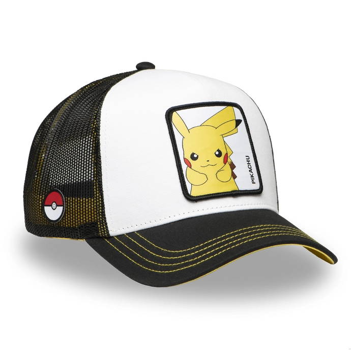 Czapka z daszkiem Capslab Pokemon Pikachu biało/czarna