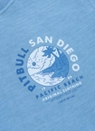 Koszulka damska T-shirt Pit Bull Planet Surf sprany niebieski