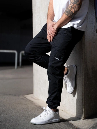 Spodnie męskie Materiałowe Jogger Bojówki Jigga Wear Crown Ripstop Cargo czarne