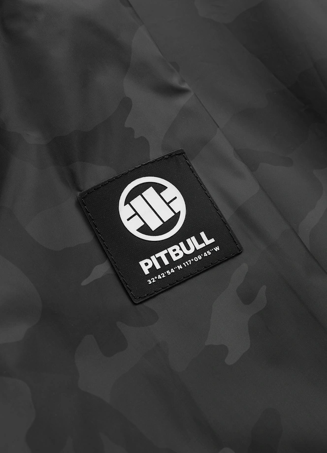 Kurtka męska wiosenna przejściowa Pit Bull Athletic Logo wiatrówka czarna camo