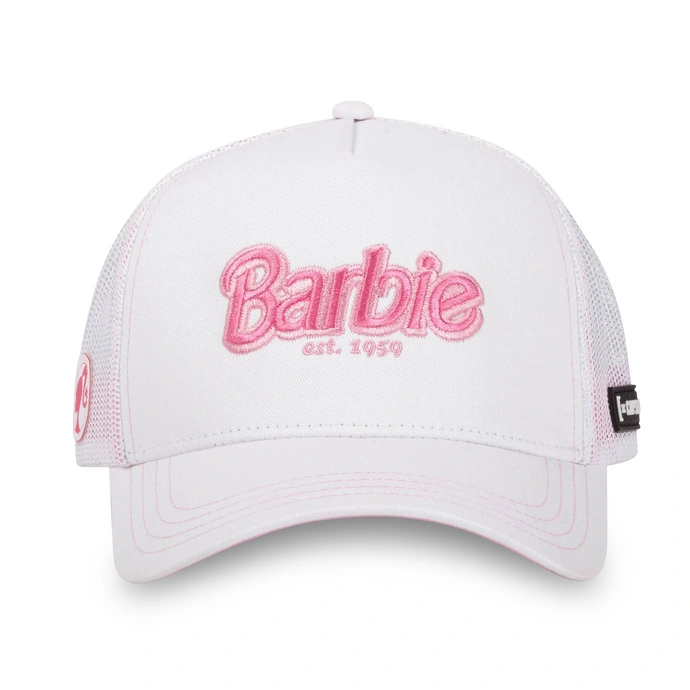 Czapka z daszkiem z siatką Capslab Barbie unisex biało/różowa