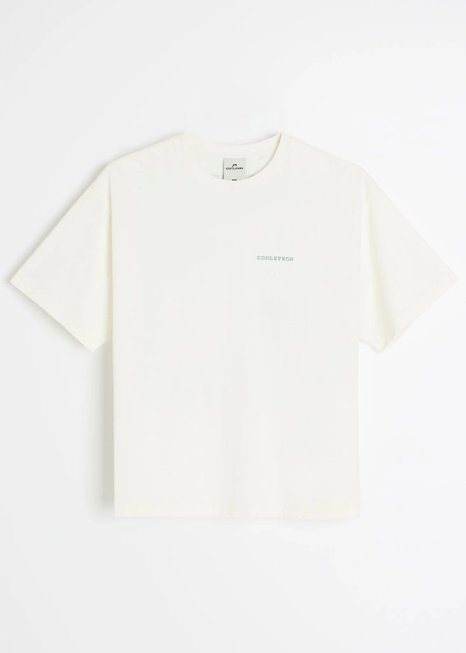Koszulka męska t-shirt Coalition CLTN T Check kremowa