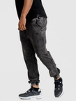 Spodnie męskie Jeans Jogger Jigga Wear Mini Haft Logo Washed sprane czarne