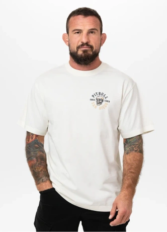 Koszulka męska T-Shirt oversize Pitbull Skull Logo Loose Fit biała