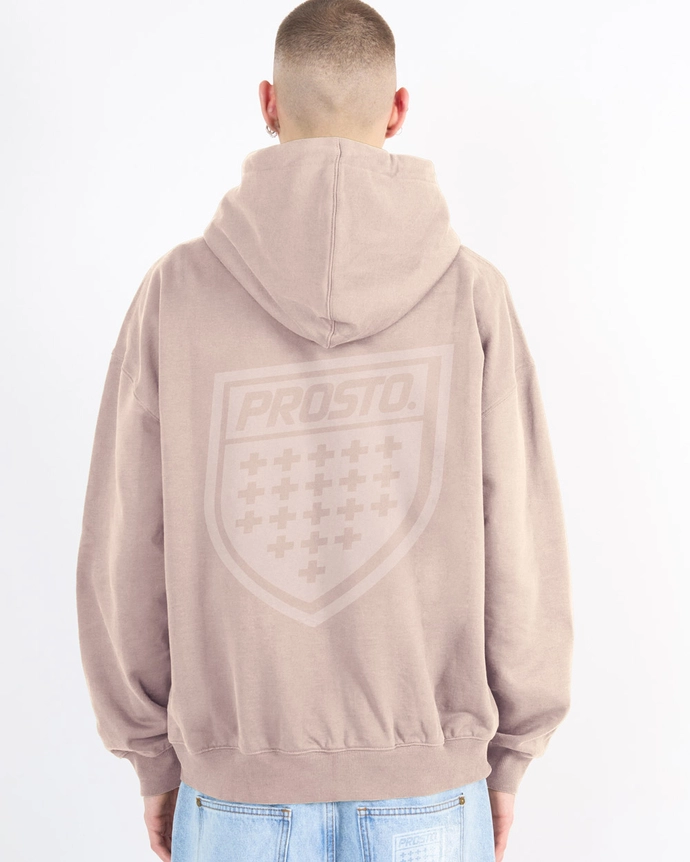 Bluza męska rozpinana z kapturem Prosto Shield beżowa