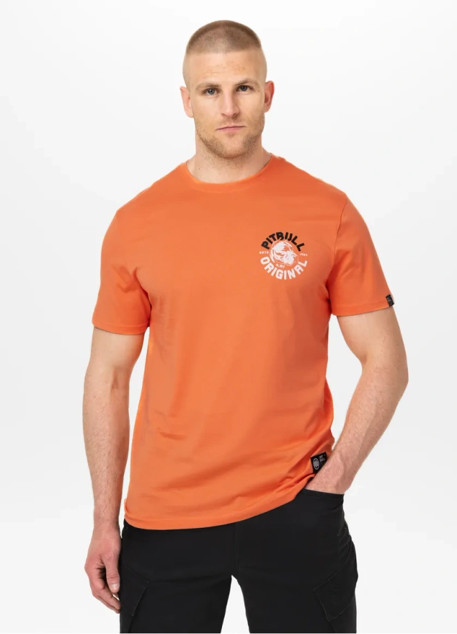 Koszulka męska T-Shirt Pit Bull Pitbull Dog SD pomarańczowa