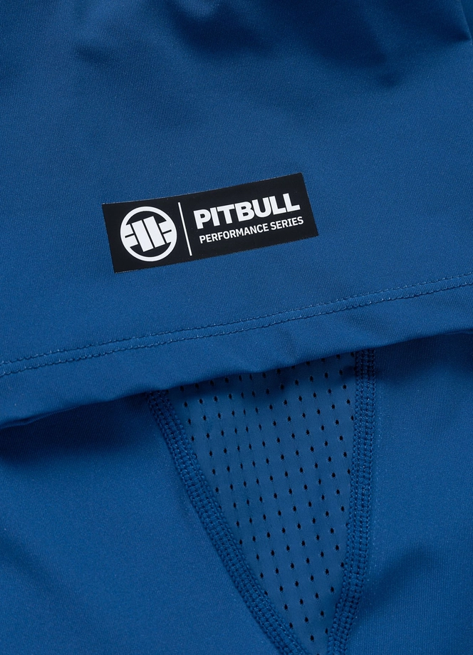 Koszulka męska rashguard Pitbull Logo Palms niebieska