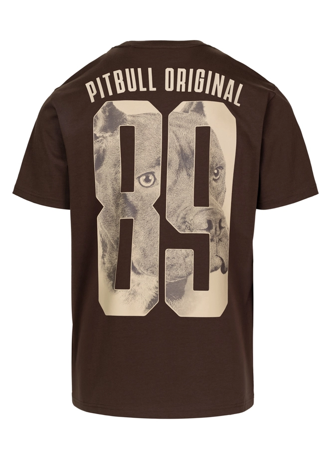 Koszulka męska T-Shirt Pitbull Eighty Nine Dog ciemno brązowa