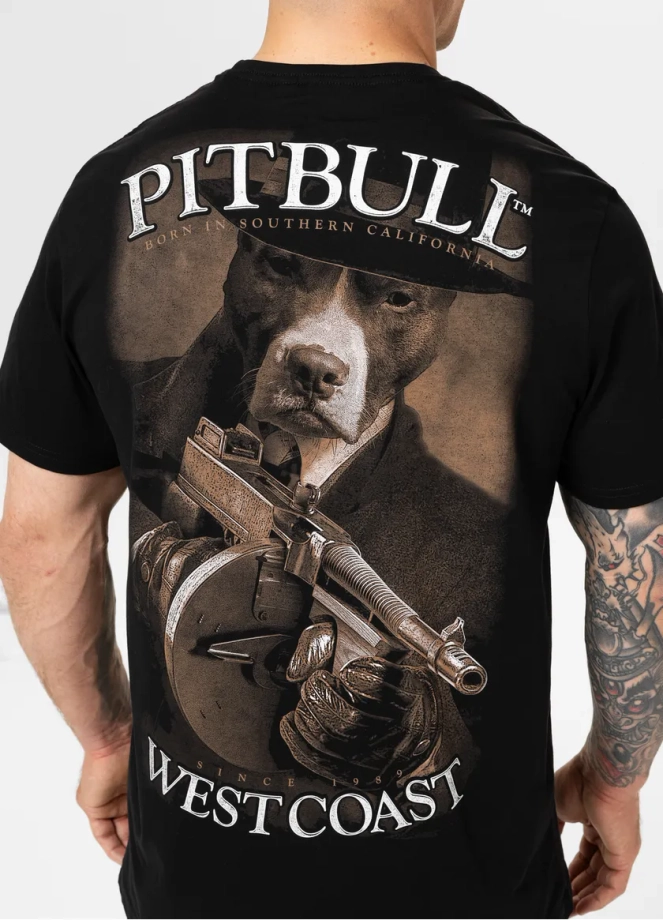 Koszulka męska T-Shirt Pit Bull Pitbull Tommy Gun czarna