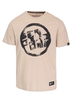 Koszulka męska T-Shirt Pitbull Logo Palms jasno kremowa