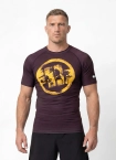 Koszulka męska rashguard Pitbull Logo Palms brązowa