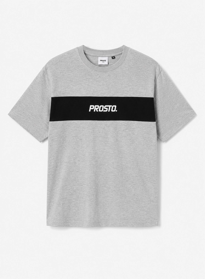 Koszulka męska t-shirt Prosto Root szaro/czarna
