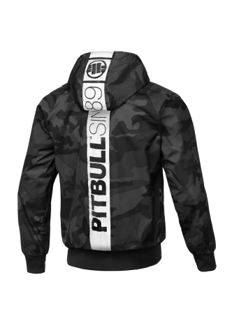 Kurtka męska wiosenna przejściowa Pit Bull Athletic Hilltop Nylon Jacket 25 wiatrówka all black camo czarna