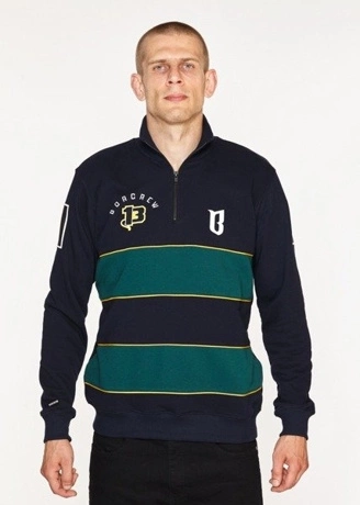 Bluza bez kaptura BOR B 13 stójka navy/green