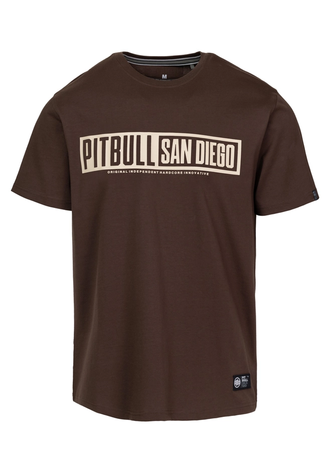 Koszulka męska T-Shirt Pitbull Eighty Nine Dog ciemno brązowa
