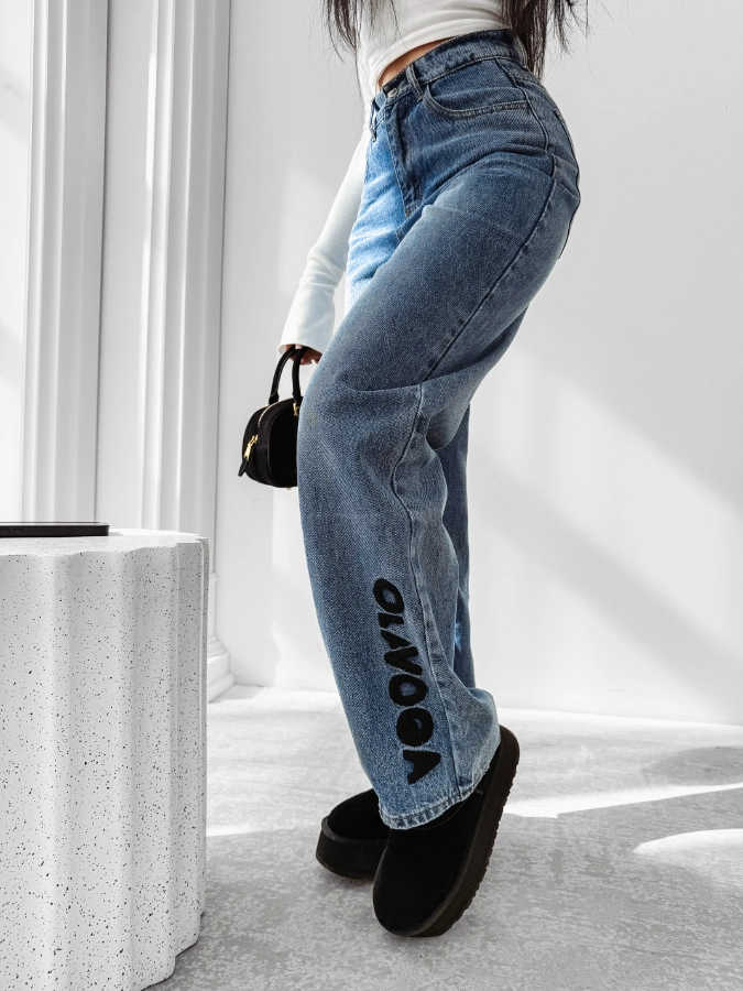 Spodnie damskie jeans Olavoga Nido niebieskie