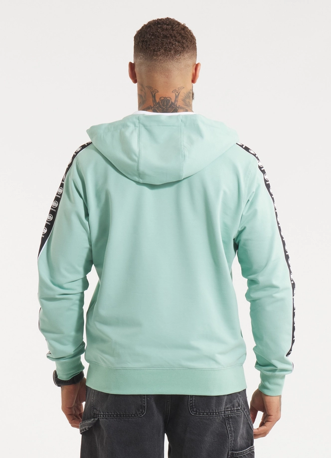 Bluza męska z kapturem Pitbull Pit Bull Tape Nugget ZIP miętowa zielona