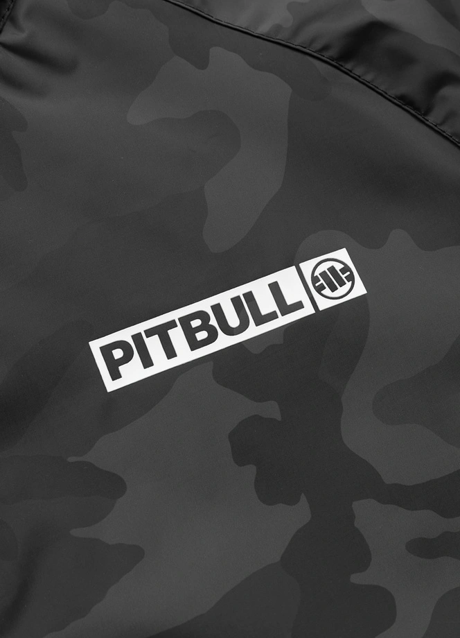 Kurtka męska wiosenna przejściowa Pit Bull Athletic Logo wiatrówka czarna camo