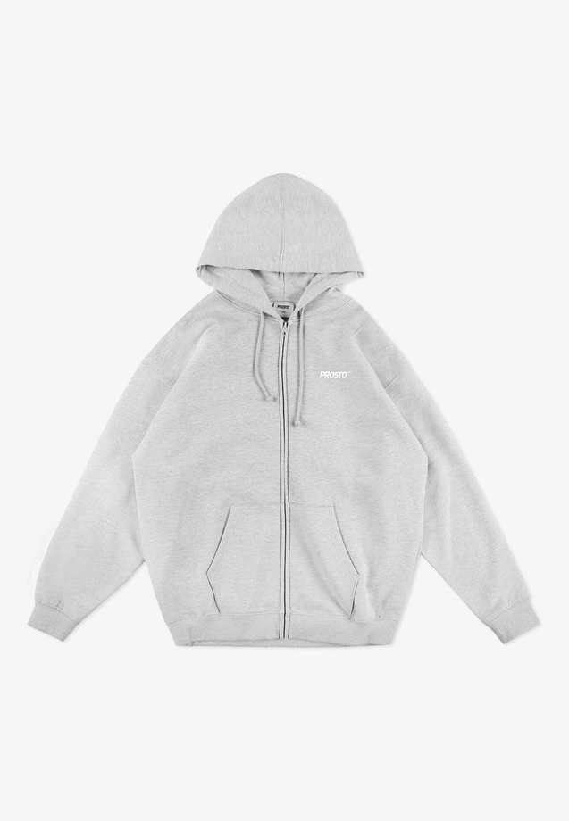 Bluza męska rozpinana z kapturem Prosto Logo szara