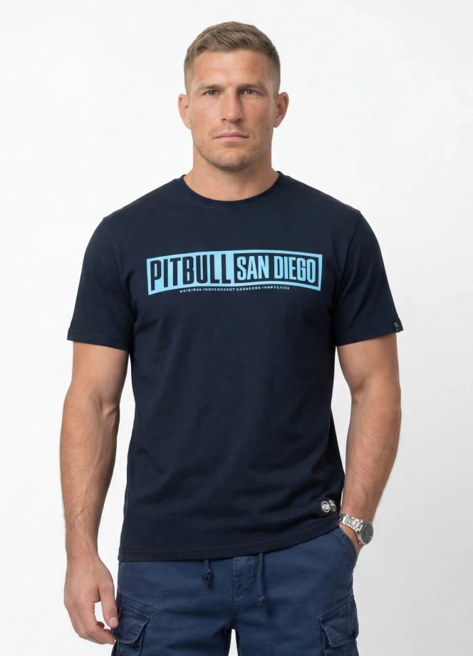 Koszulka męska T-Shirt Pitbull Eighty Nine Dog granatowa