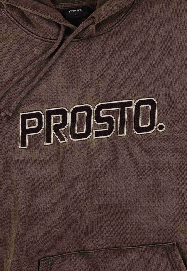 Bluza męska z kapturem oversize Prosto Checked brązowa