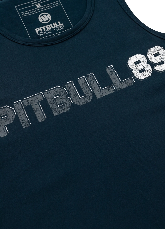 Koszulka męska tank top Pit Bull Pitbull Dog 89 25 ciemno granatowa