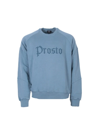 Bluza męska oversize Prosto Klasyk Goth crewneck turkusowa