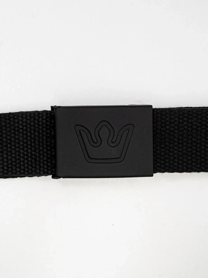 Pasek parciany Jigga Wear Simple Crown czarny