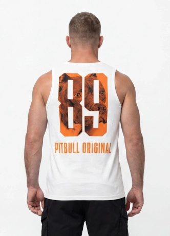 Koszulka męska tank top Pitbull Eighty Nine Dog biała