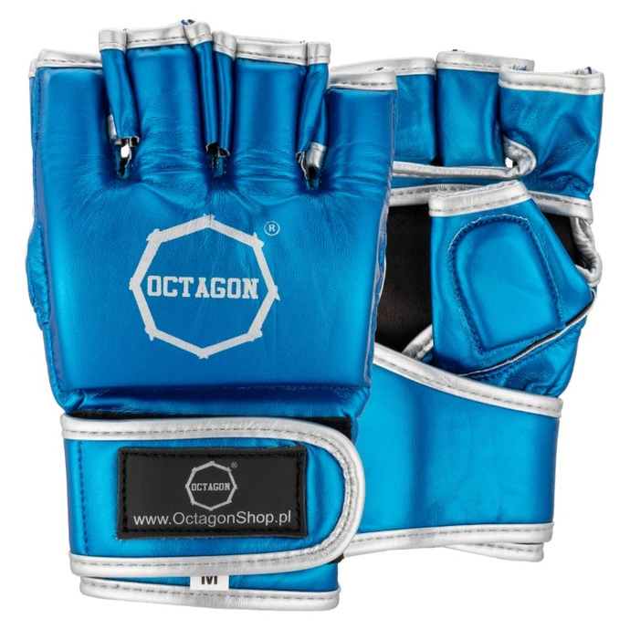 Rękawice MMA Octagon Metallic niebieskie