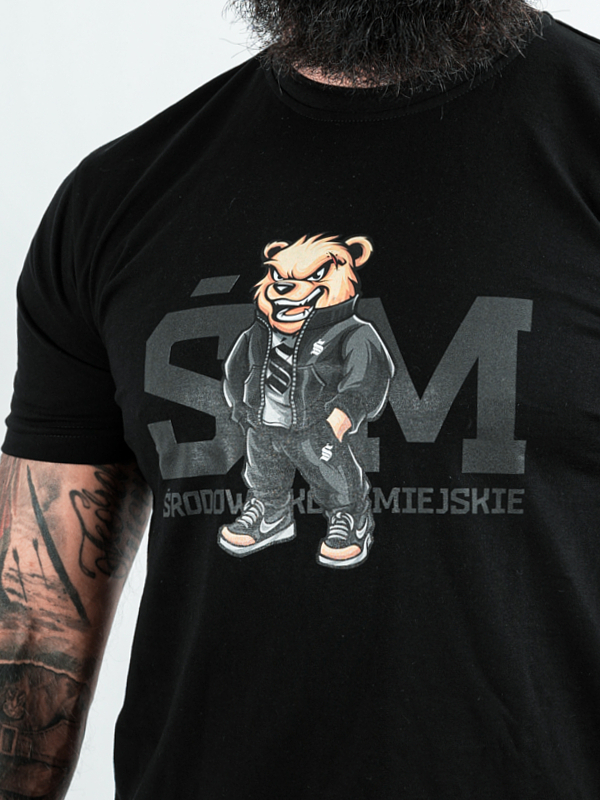 Koszulka męska t-shirt Środowisko Miejskie ŚM Bear czarna