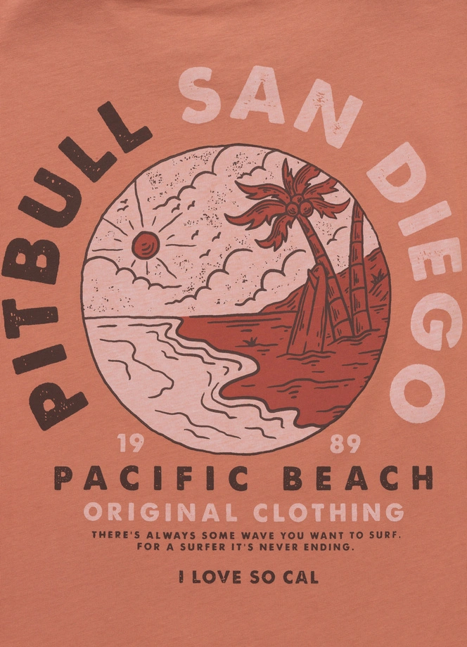 Koszulka męska T-Shirt Pit Bull Pitbull Planet Surf łososiowa
